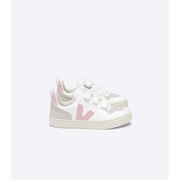 Veja V-10 STRAPS CWL Kids' Shoes White/Pink | NZ 801KOR